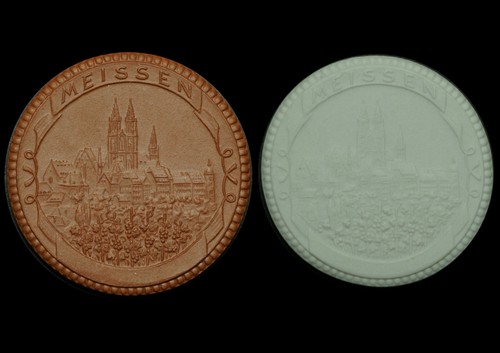 Meissen porzellan medaille - 2x, porzellan-medaille